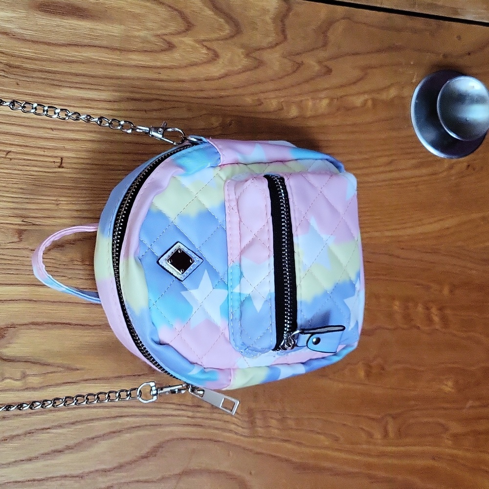 ****CUTE**** NWOT  small rainbow colored tye dye backpack purse